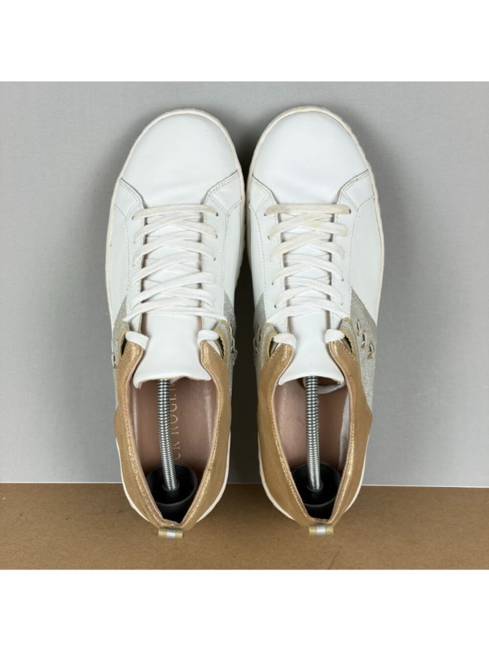 Jack Rogers Ainsley Metallic Leather Casual Shoes Womens 10 White Gold Silver - Picture 9 of 10